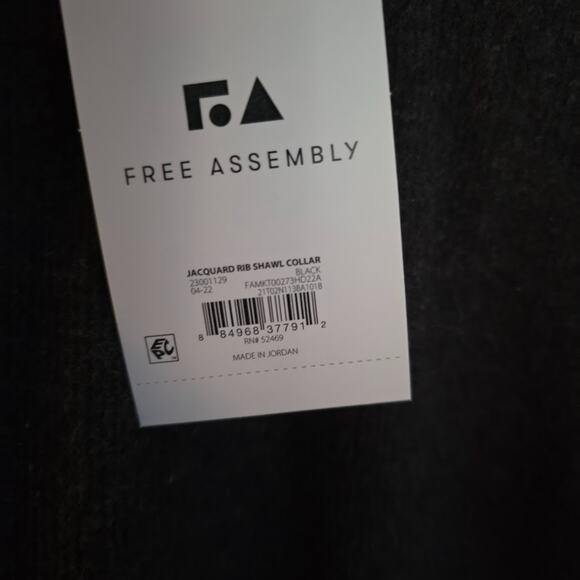 Free Assembly Men's Jacquard Rib Shawl Collar Pullover Black / Brown Size L NWT - Picture 6 of 14